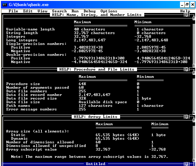 Known bugs in QBasic, and fixes, and update news.
