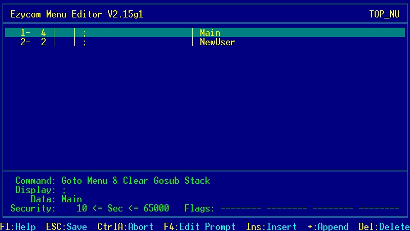 1-EDIT is a combined Sysop User Editor and Menu Editor for QuickBBS systems.