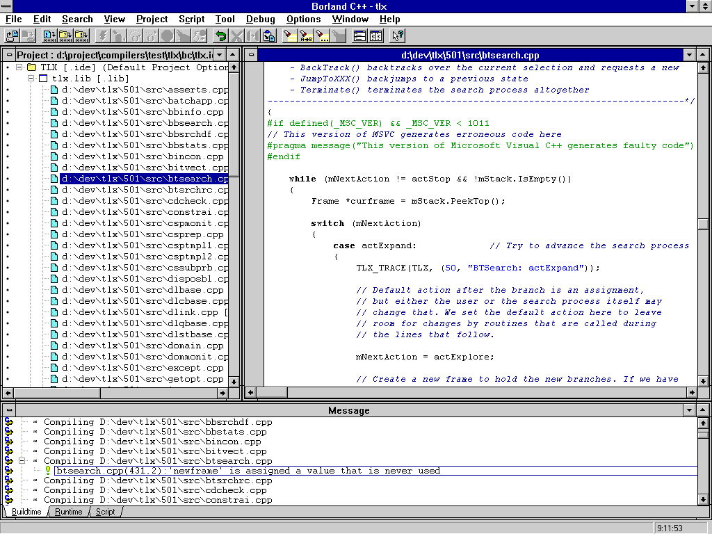 Borland C++ 4.0 patch 1 dated 3-1-94 for vbx support.