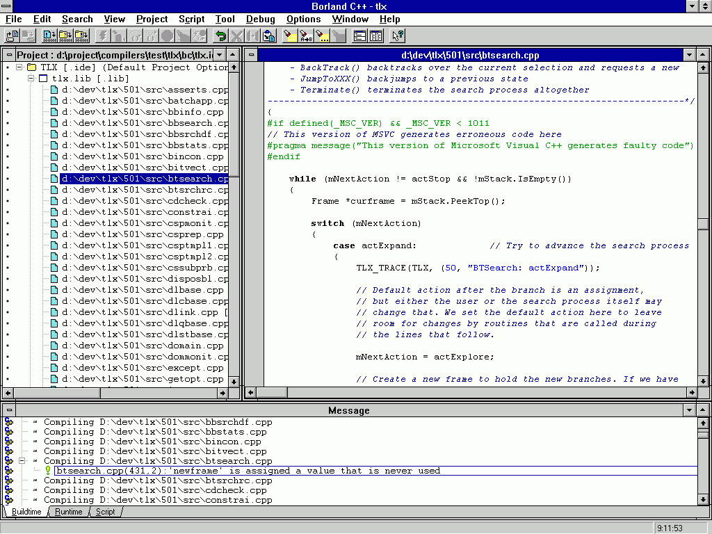 Borland C++ 4.0 patch 2 dated 3-1-94 allows creation of com files.