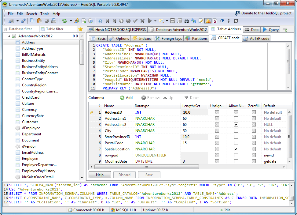 Database tools in C.