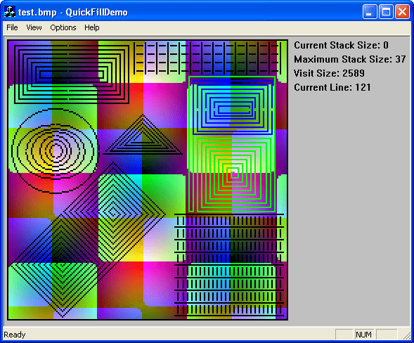 Color test pattern for EGA with source in "C".