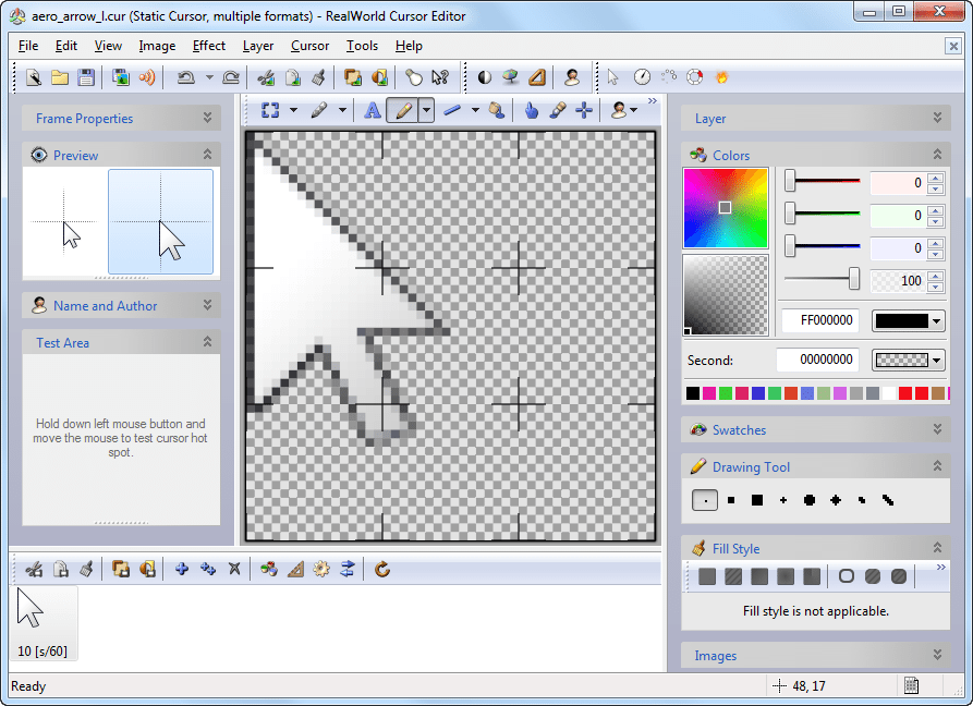 Mouse Cursor editor for C. Shareware. Edit a cursor & save the C code to use it. Works great.