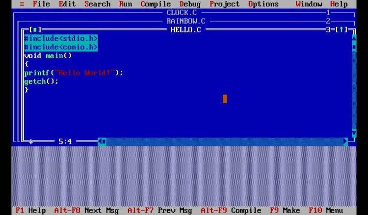 A demonstration of menu and windows using Turbo C source code.