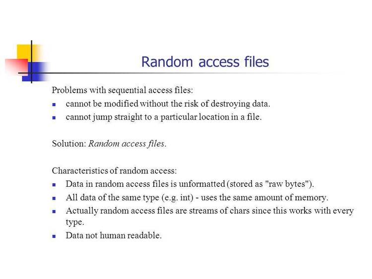 Allows Random Access Files in C.