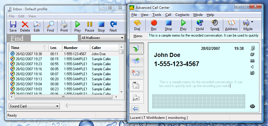2 of 3 to turn your computer into an answering machine, must have voice mail utility with modem.