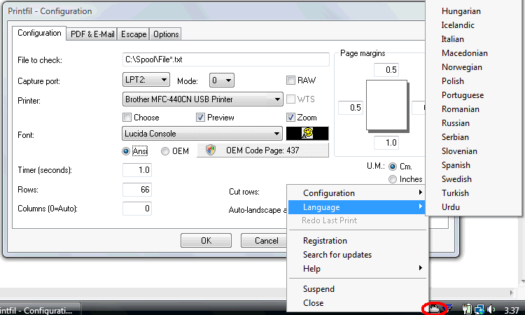 Printer setup routines for Clipper applications.