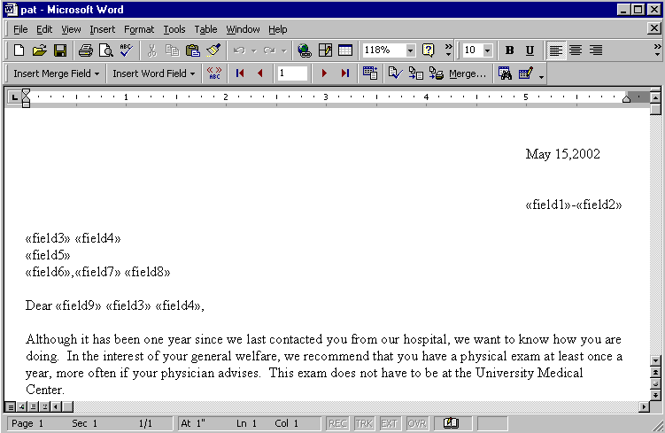 Dbase III to WordPerfect secondary mailmerge format.