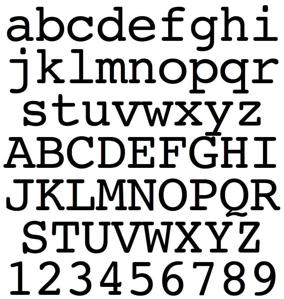 Courier fonts for use with Ghostscript version 2.5.