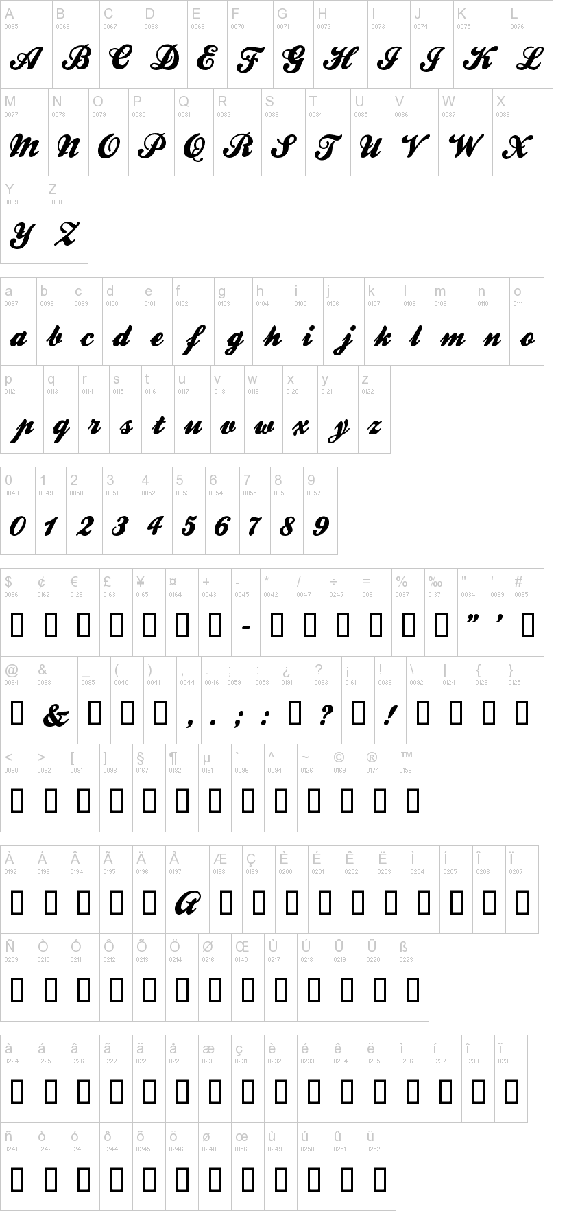 AdineKirnbergScript type 1 PS font for Adobe Type Manager.