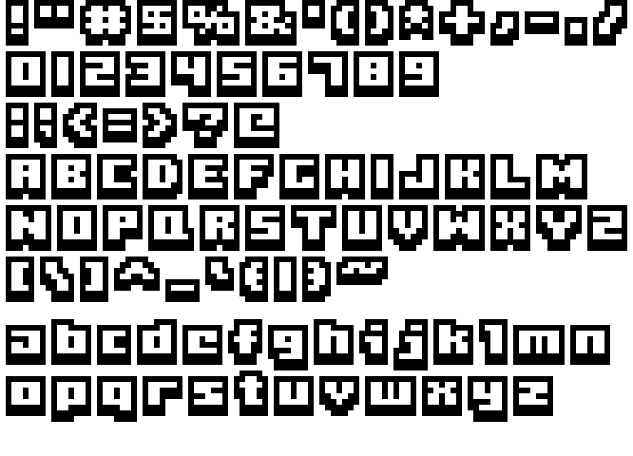 True Type Fonts with the letter A.