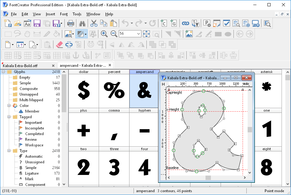 True Type font for Win 3.1 of food icons.