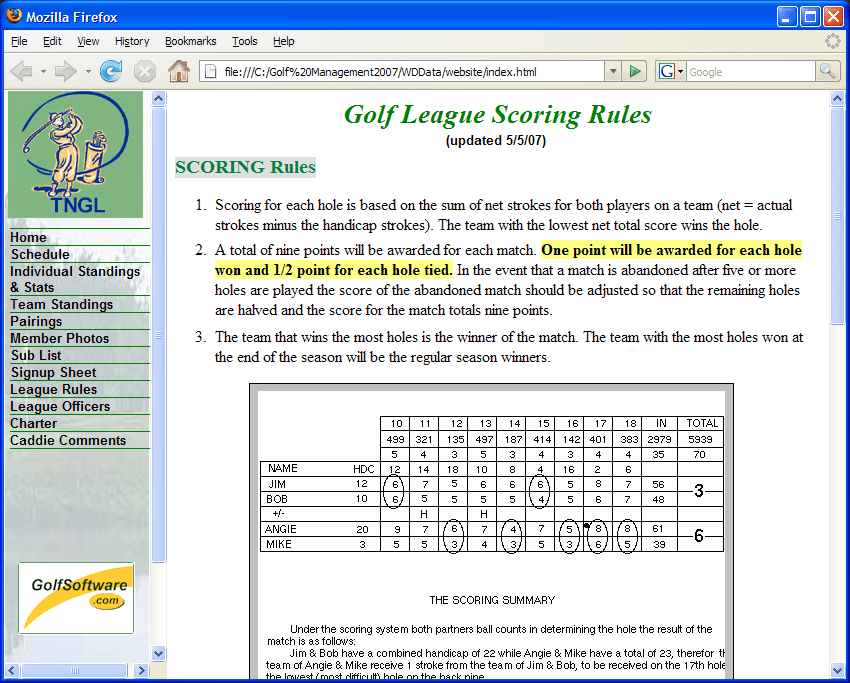 Golf Handicapper is a combination golf score data base and handicap calculator.