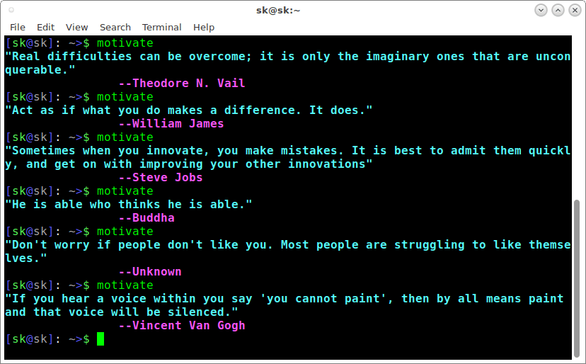 Quotes from the command line.