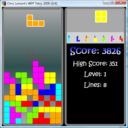 256 color VGA variation of tetris.