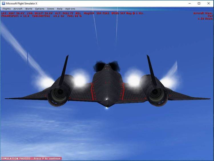 SR-71 Spy Reconnaisance Jet for Microsoft Flight Simulator 4.0.