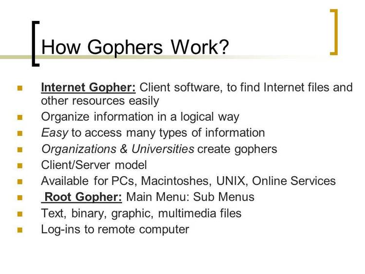 University level tutorial on use of internet gophers.