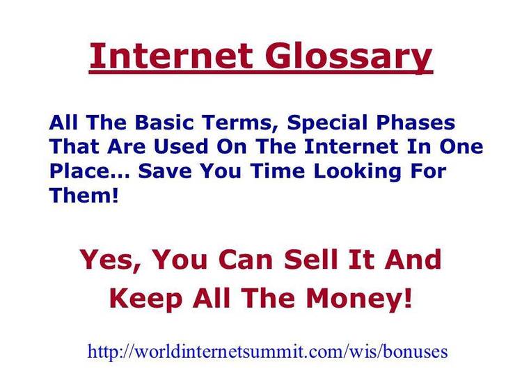 INTERNET glossary for beginners.