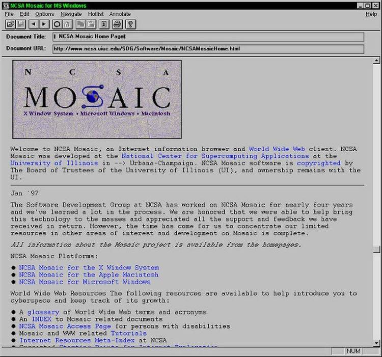 NCSA Mosaic 2.0 alpha 8.