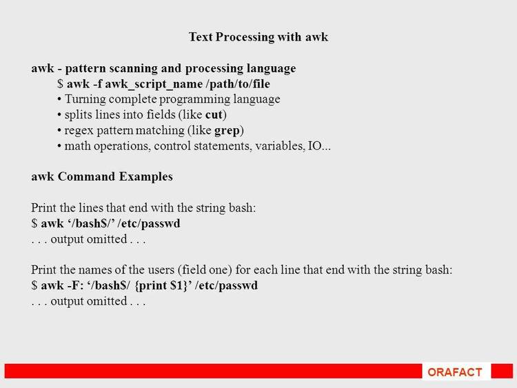 Version 3.2 of AWK string processing language.