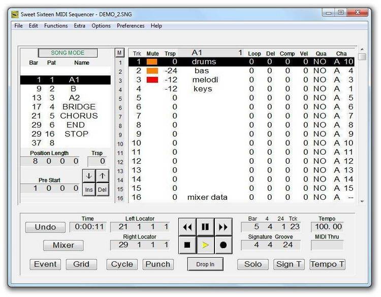 The demo file for CakeWalk MIDI sequencer.