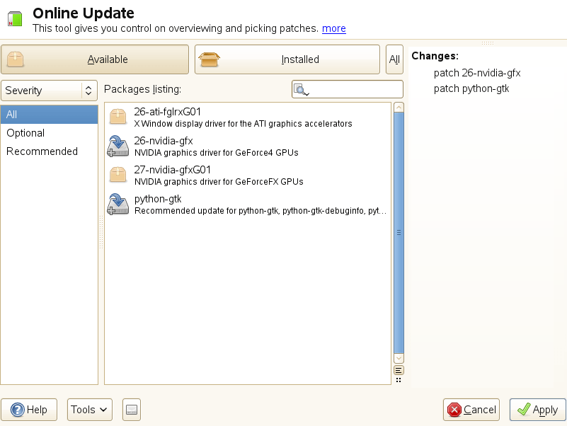 Novell version 3.11 dynamic patches.