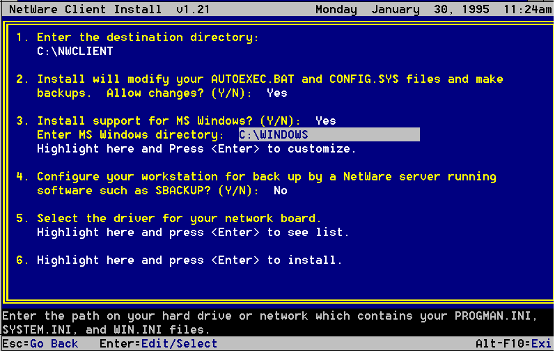 Microsoft's Patch for Novell's "Black Screen of Death" that occurs when running DOS environments over a Novell-based LAN system.
