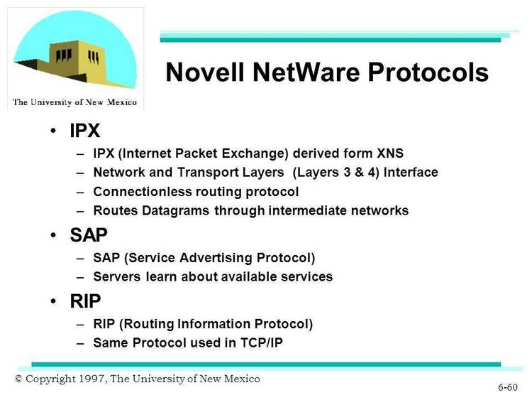 This set of files illustrate the use of the Service Advertising Protocol (SAP). The SAP is the means by which "servers" on a Novell network advertise their services. Complete C source included.