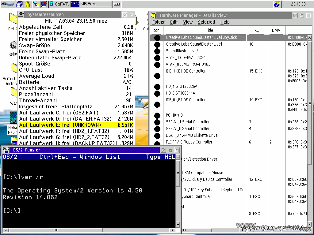 Directory/file manager for OS/2 PM (Functional Demo).