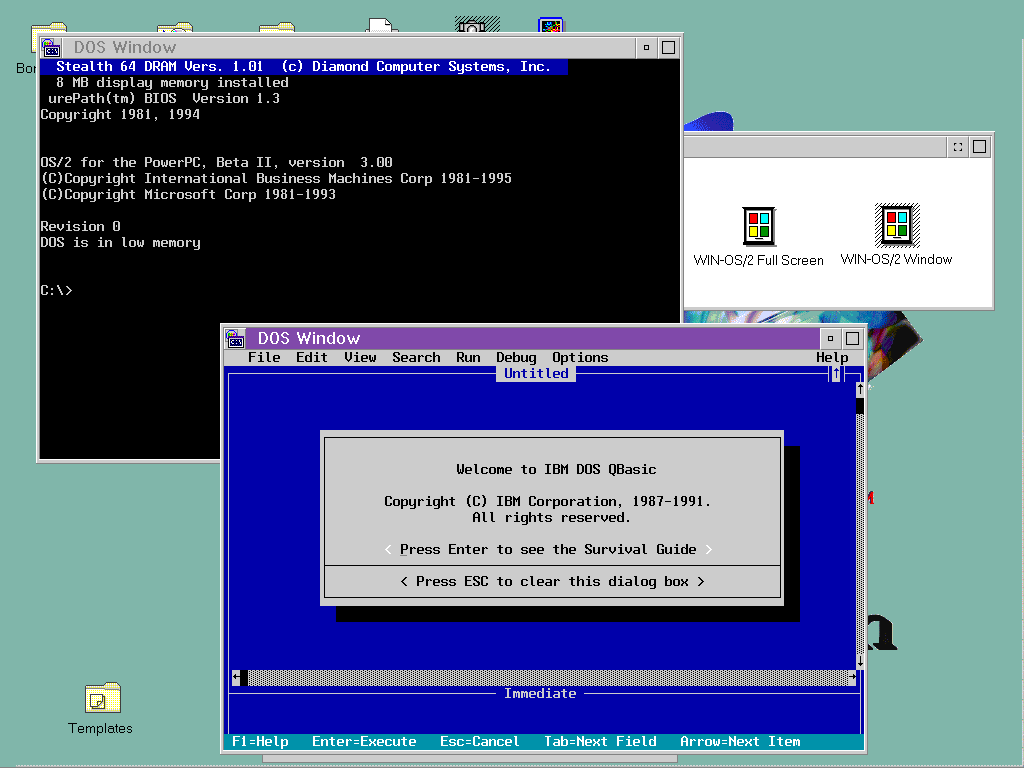 OS/2 2.0 DOS Settings for various DOS games.