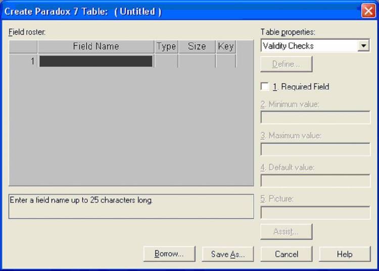 Sample Paradox Table Editor. Enters text into a Paradox DB file.