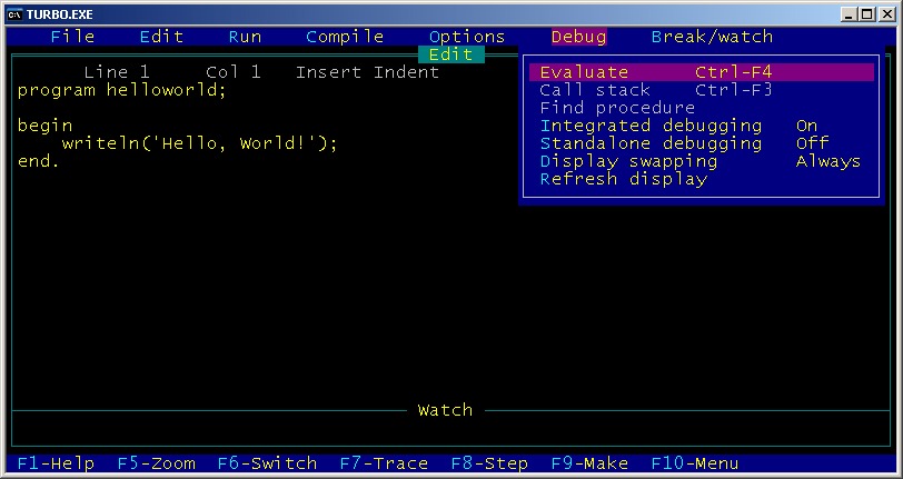 Interesting info on Turbo Pascal.