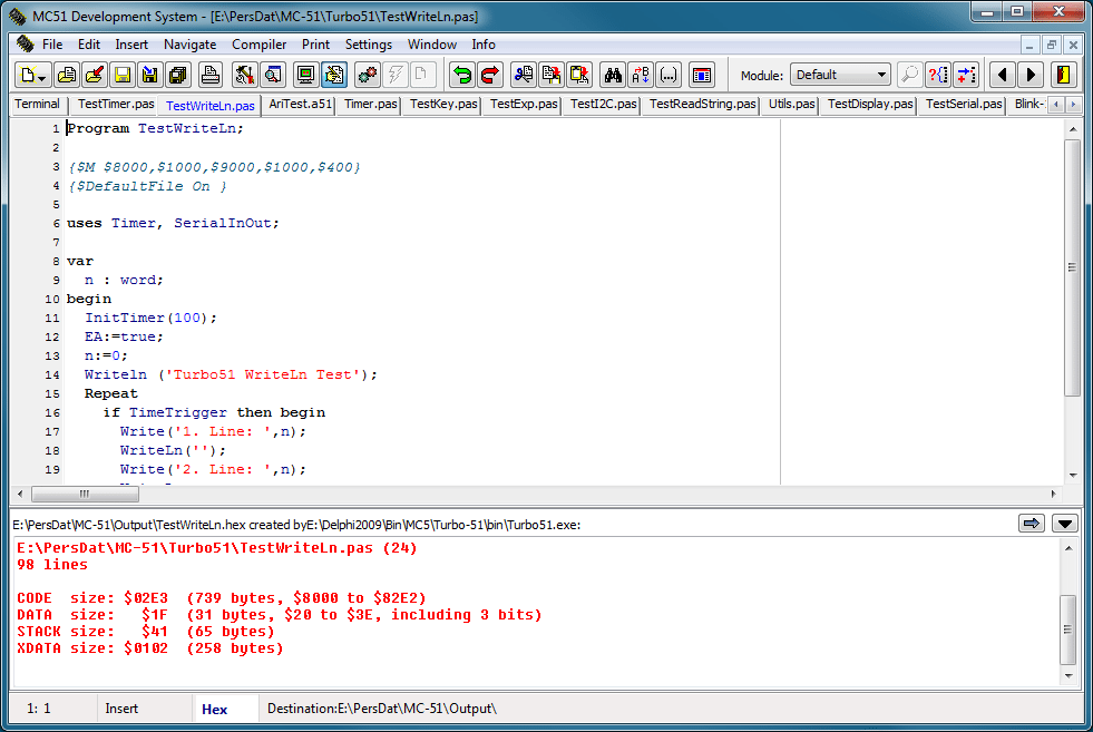 Turbo vision code and sample program that simulates a thermometer.