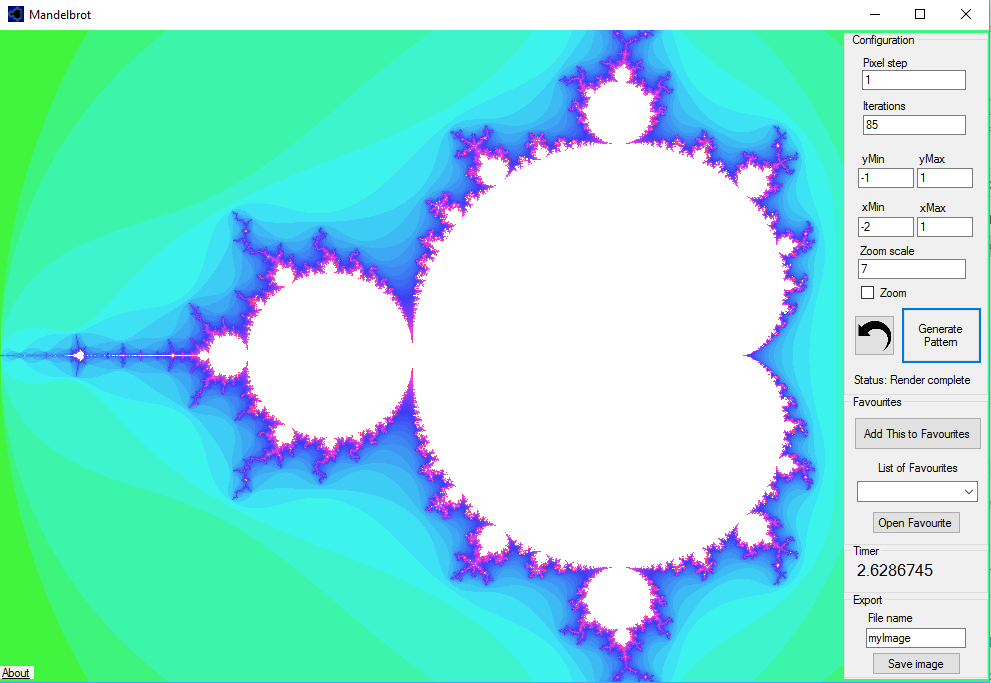 This is a simple program with source that prints up a mandelbrot.