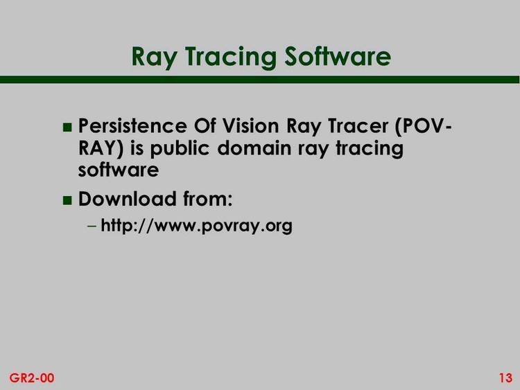 Persistence of Vision Ray Tracer. Documentation.
