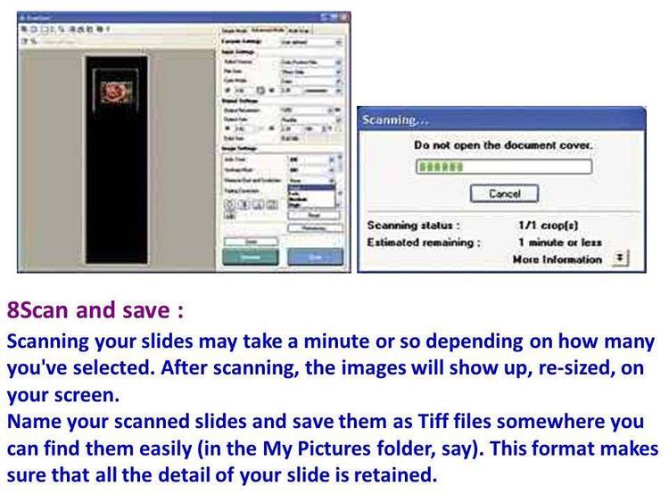 Capture text screens to files, includes information about service that will convert your screens into 35mm slides.