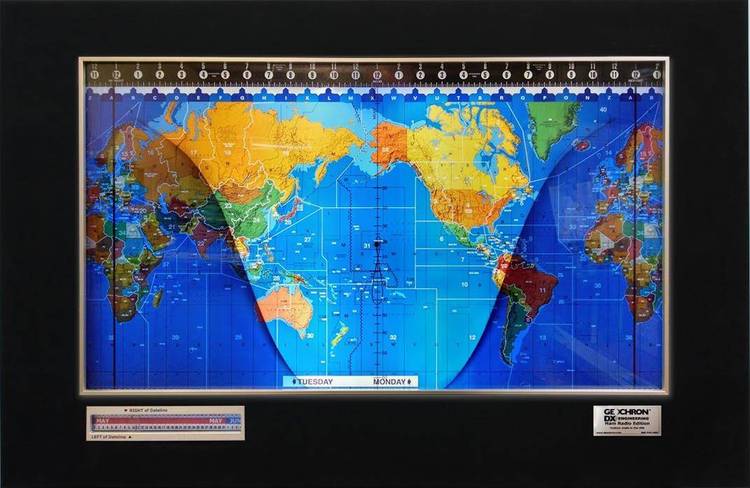 "Fast Geo-Chronometer", display world times on map.