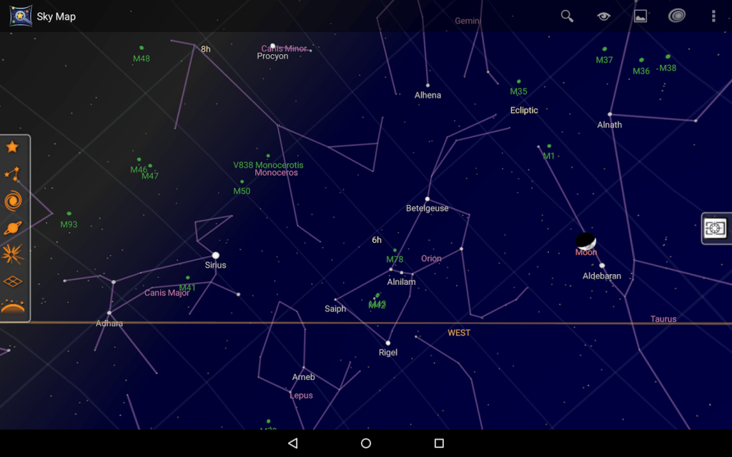 Neat Sky Viewer - See Constellations.