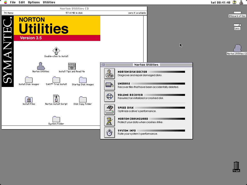 A text file on the Norton Utilities.