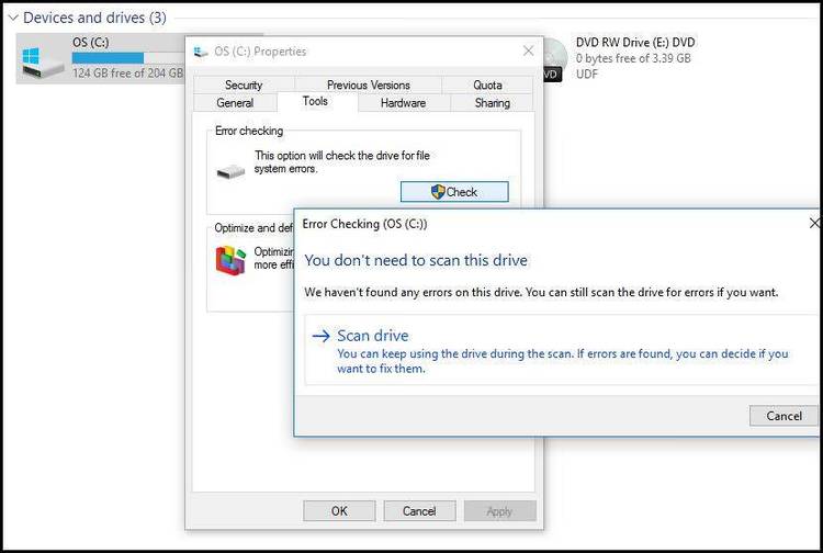 Display free disk space in MS Windows v2.