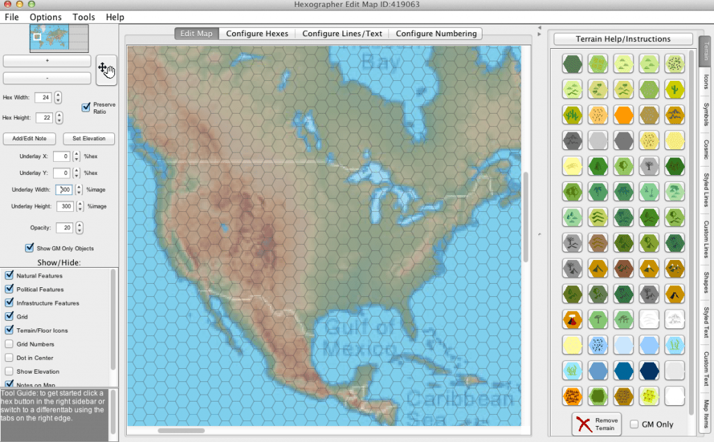 Hexmap v1.0 for Windows generates and prints hexagon grid maps.