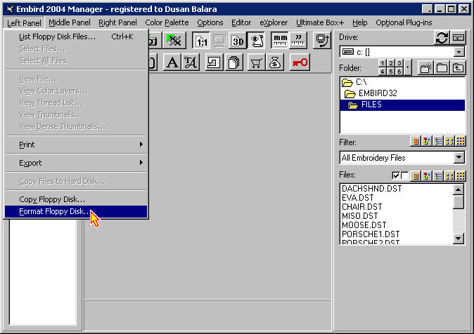 Windows diskette formatter.