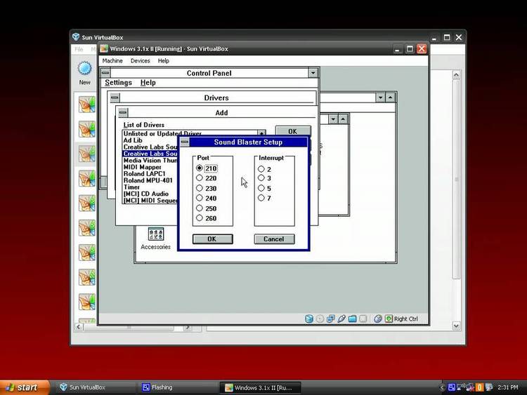 Drivers for Soundblaster 1.5 and 2.0 for Windows 3.1.