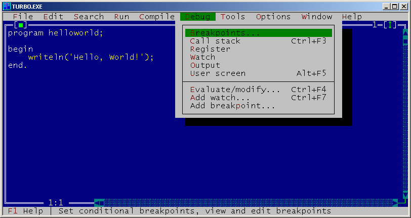 A very nice Pascal interpreter that runs under Windows 3.0.