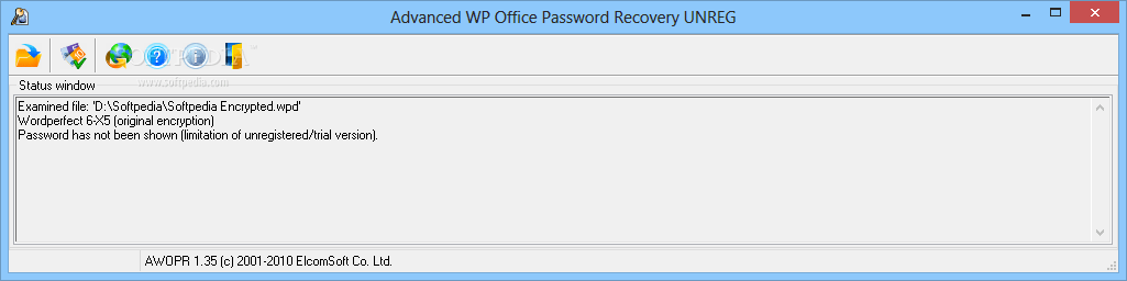 De-encrypt Password from Word Perfect files.