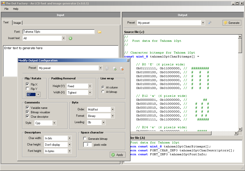 Utility to create/display large ASCII text fonts on screen and save the output in ASCII format.